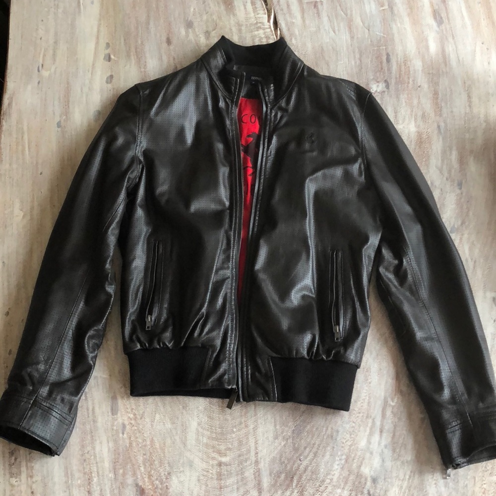 Ferrari genuine leather moto jacket
